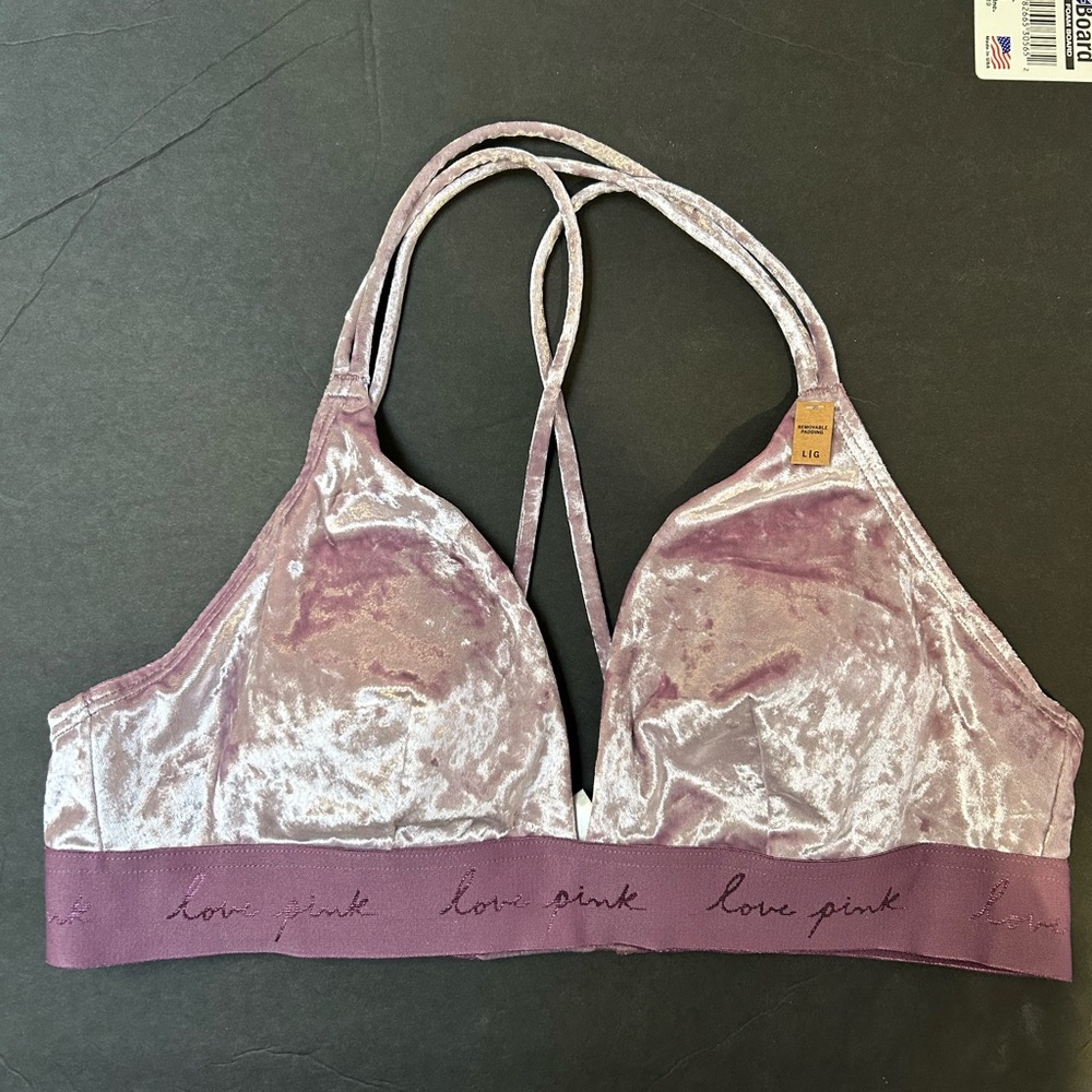 PINK Victoria's Secret Velvet Bralette - Lavender